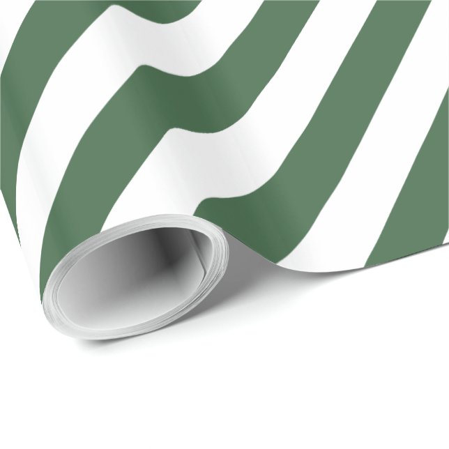 Hunter Green Diagonal Stripe Wrapping Paper (Roll Corner)