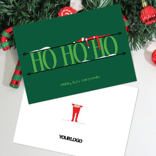 Hunter Green Elf Shenanigans Corporate Christmas Holiday Card