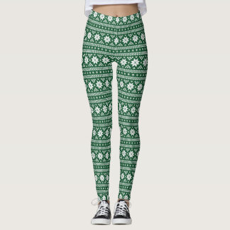 Hunter Green Fair Isle Leggings