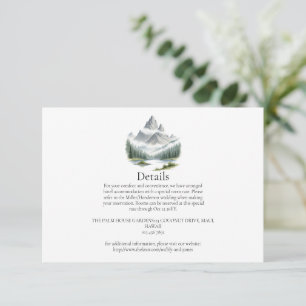 Hunter Green Forest Rustic Mountain Wedding Detail Enclosure Card