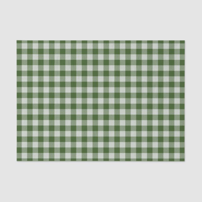 Hunter Green Gingham Plaid Tissue Paper (Front)