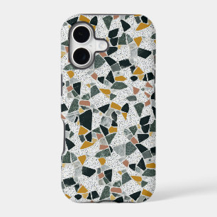Hunter Green Gold and Black Speckled Terrazzo