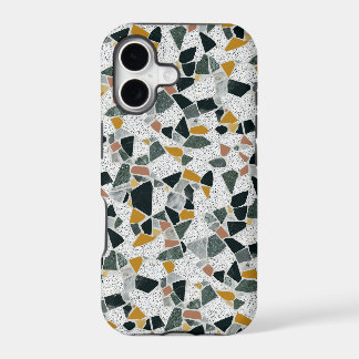 Hunter Green Gold and Black Speckled Terrazzo