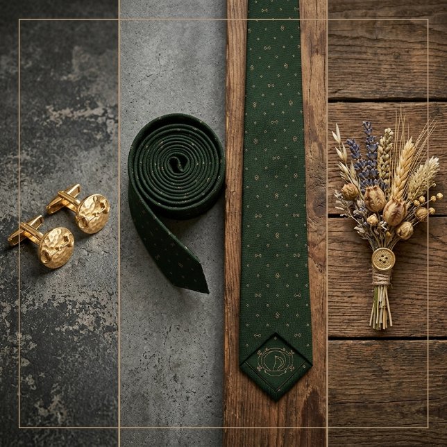 Hunter Green Gold Equestrian Neat Tie (Creator Uploaded)