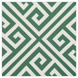 Hunter Green Greek Key Large Scale Fabric