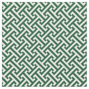 Hunter Green Greek Key Pattern Fabric