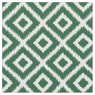 Hunter Green Ikat Diamonds Fabric