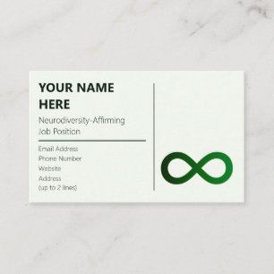 Hunter Green Infinity Sign Business Card