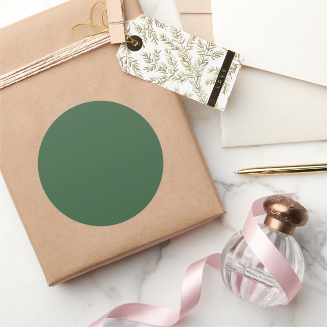 Hunter Green Large Classic Round Sticker (Gifting)