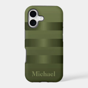 Hunter Green Manly Stripes Monogram