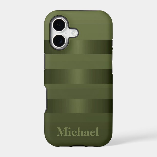 Hunter Green Manly Stripes Monogram (Back)