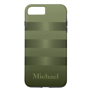 Hunter Green Manly Stripes Monogram iPhone 8 Plus/7 Plus Case