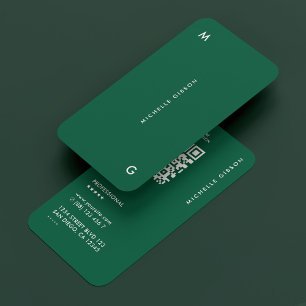Hunter Green Minimal Simple Professional Business Card