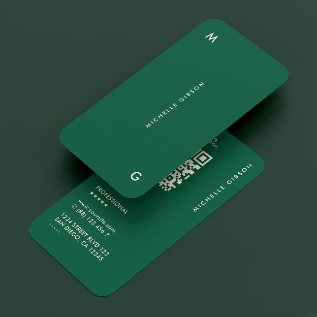 Hunter Green Minimal Simple Professional Business Card (Hunter Green Minimal Simple Professional Business Card
)