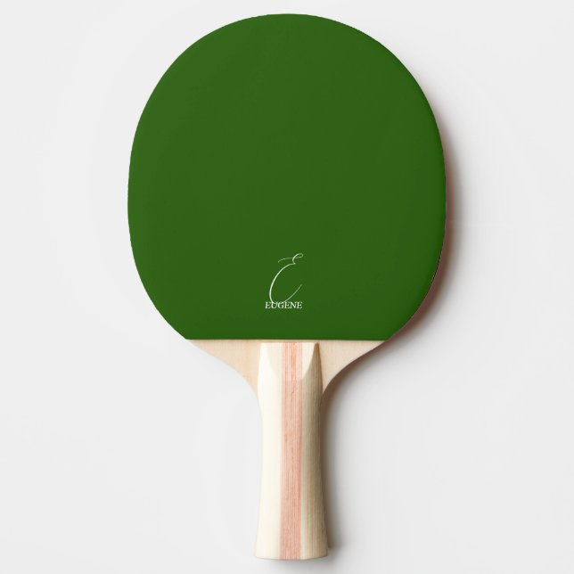 Hunter Green Monogrammed Ping Pong Paddle (Front)