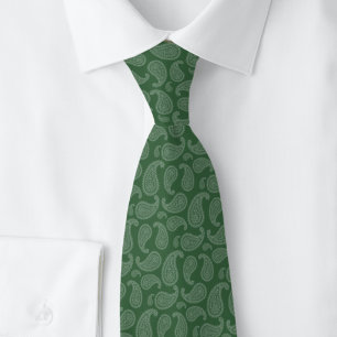 Hunter Green Paisley Tie
