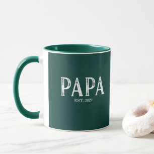Hunter Green Papa Year Established Mug