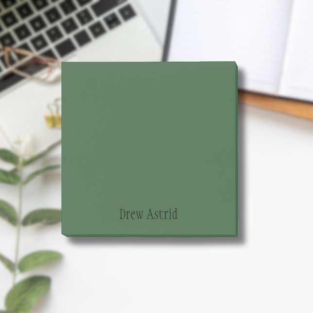Hunter Green Professional Minimalist Black Script Post-it Notes (Creator Uploaded)