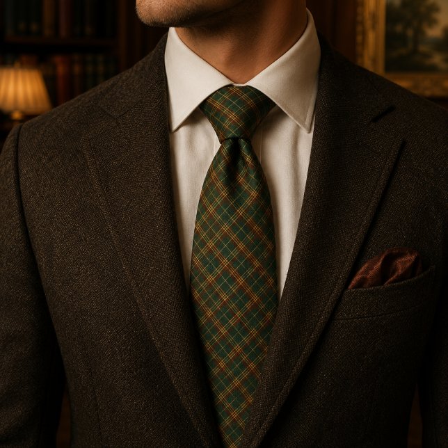 Hunter Green Rustic Plaid Tartan Tie (Creator Uploaded)