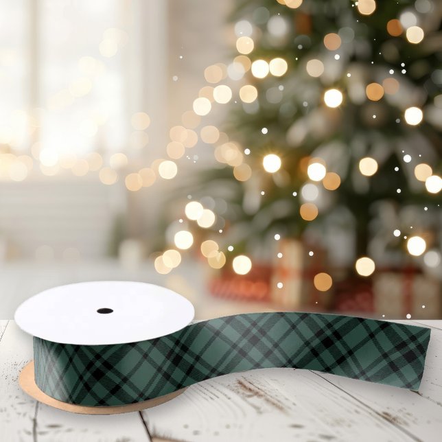Hunter Green Scottish Tartan Plaid Holiday Satin Ribbon (Creator Uploaded)
