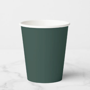 Hunter Green Solid Color Paper Cups