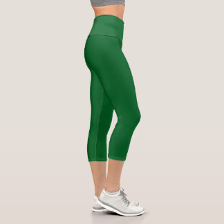 Hunter Green Solid Colour Capri Leggings