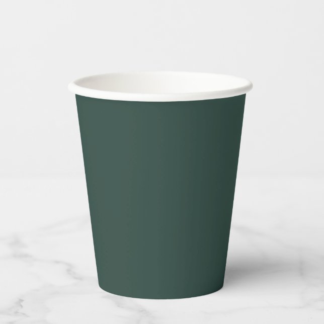Hunter Green Solid Colour Paper Cups (Front)