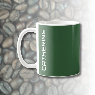 Hunter Green Solid Colour Personalised Coffee Mug