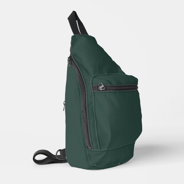 Hunter Green Solid Colour Sling Bag (Left Corner)