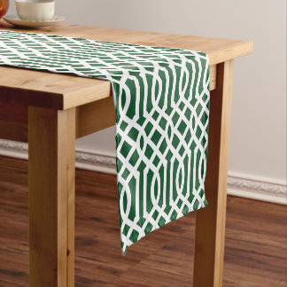 Hunter Green Trellis Short Table Runner
