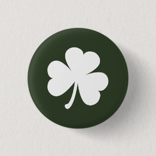 Hunter Green w/ Irish Shamrock 3 Cm Round Badge