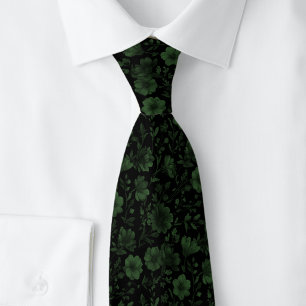 Hunter Green Wildflowers Tie