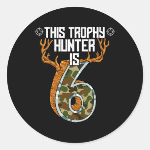 Hunter Hunting 6th Birthday Classic Round Sticker