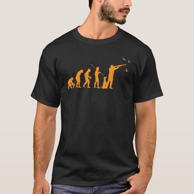 Hunter Hunting Evolution Duck Hunting Dog Hunter   T-Shirt (Front)