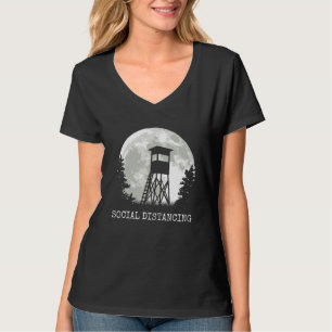 Hunter Hunting High Seat In Forest Wild Boar Roe D T-Shirt