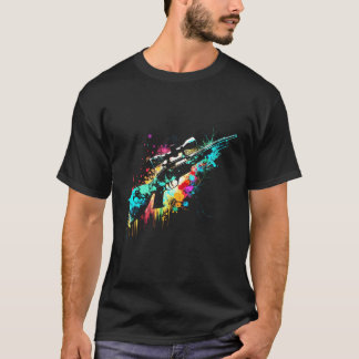 Hunter Hunting Splash Art Hunter Hunting Rifle Bol T-Shirt