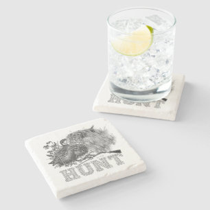 Hunter (Hunting with GSP) Stone Coaster