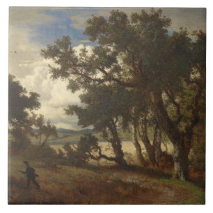  Hunter in a Rural Landscape (Andreas Achenbach) Tile