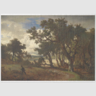 Hunter in a Rural Landscape (Andreas Achenbach) Tissue Paper