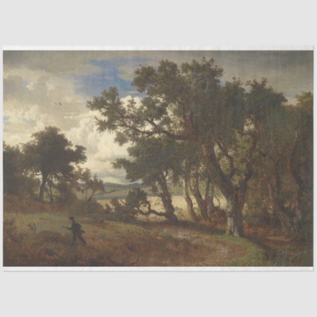  Hunter in a Rural Landscape (Andreas Achenbach) Tissue Paper (Front)