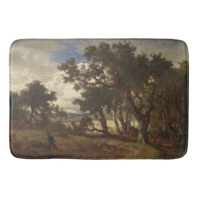  Hunter in a Rural Landscape  Bath Mat (Front)