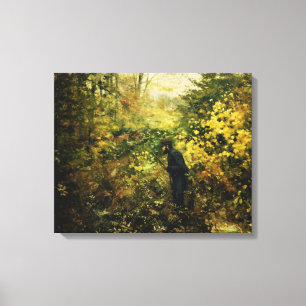 Hunter in the Forest (by H.A. Brendekilde) Canvas Print
