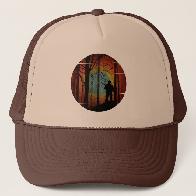 HUNTER IN THE WOODS HUNTING FOREST TRUCKER HAT (Front)