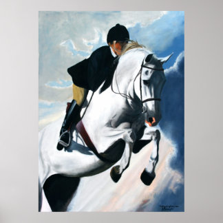 Hunter Jumper Acrylic Painting Poster