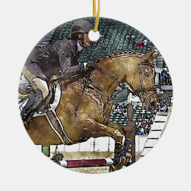 Hunter Jumper Ceramic Tree Decoration (Front)
