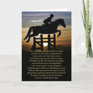 Hunter Jumper Eventing Horse Sympathy Card