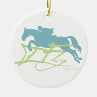 Hunter Jumper Horse Ceramic Tree Decoration