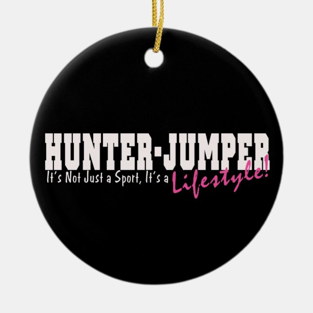 Hunter Jumper Horse Ceramic Tree Decoration (Front)