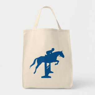 Hunter Jumper Horse & Rider (blue) Tote Bag