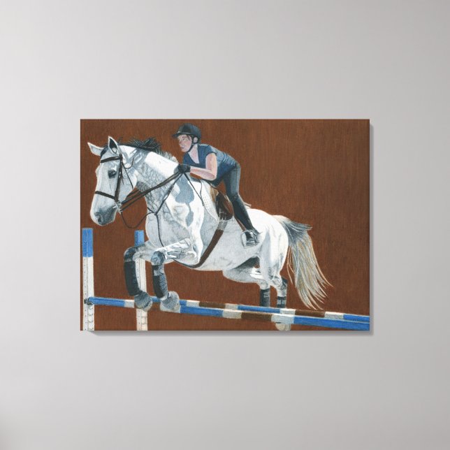 Hunter/Jumper - Horse & Rider  Wrapped Canvas (Front)